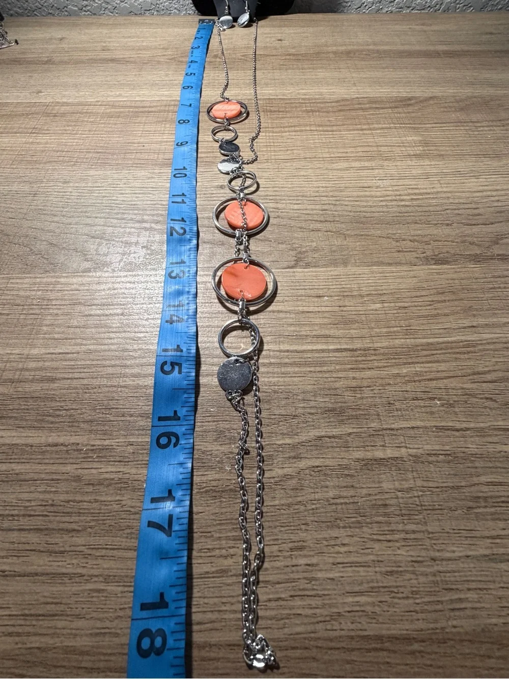 paparazzi Silver-Tone Necklace with Coral Accents